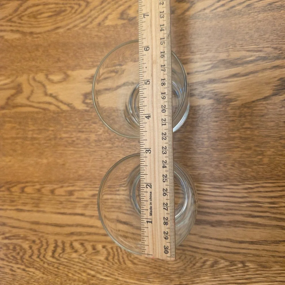 Set of 2 Weighted Whiskey Rocks Glasses Clear Flared Lowball Tumblers 3.25in‎